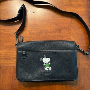 Coach x Peanuts Heritage Convertible Crossbody (Black)